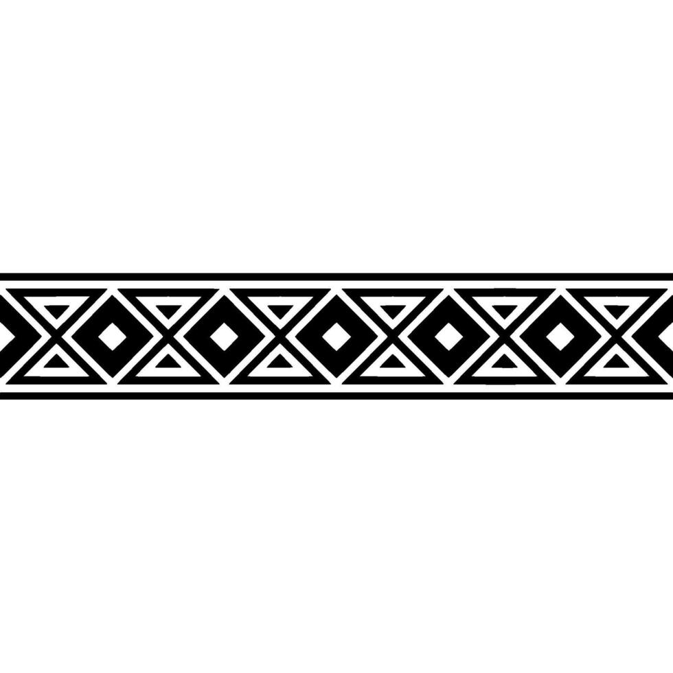 Geometric Tribal Border, Black White Deco, Pattern vector