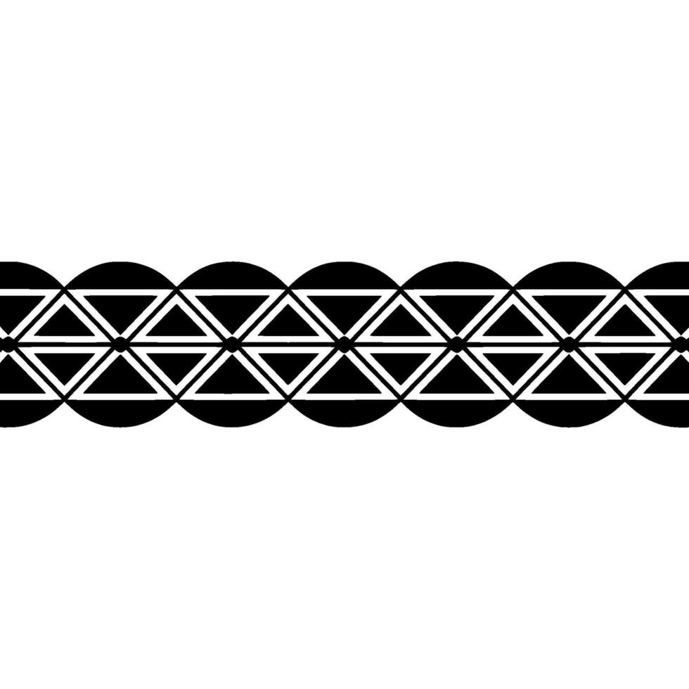Geometric Border, Minimalist Pattern, Circular Triangles, Modern vector