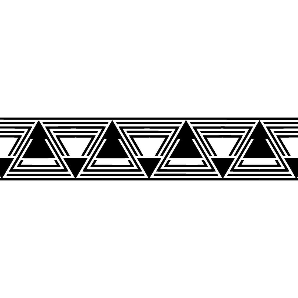 Geometric Deco Border, Minimalist Black White, Triangles vector