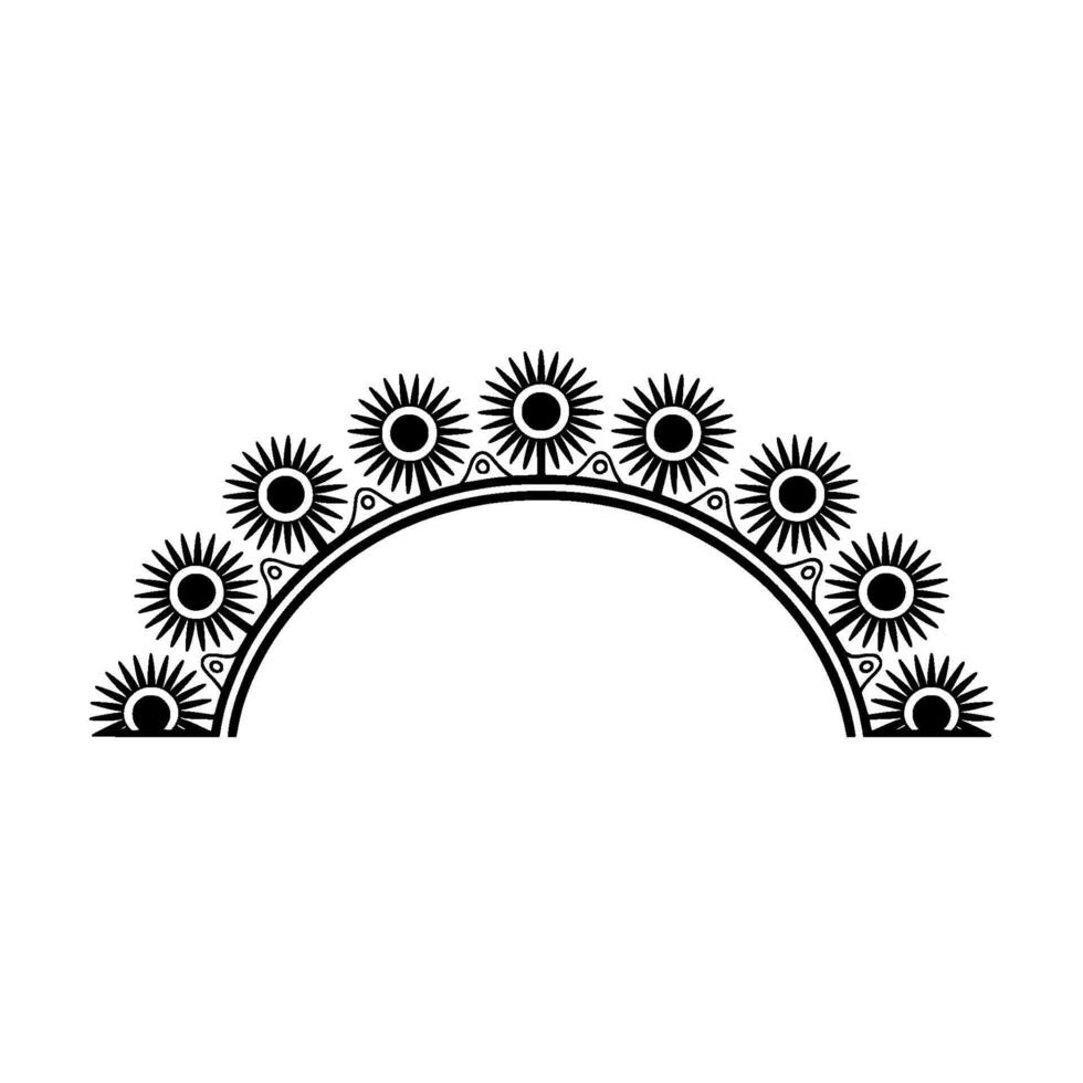 Stylized Sunburst Arch Minimalist vector