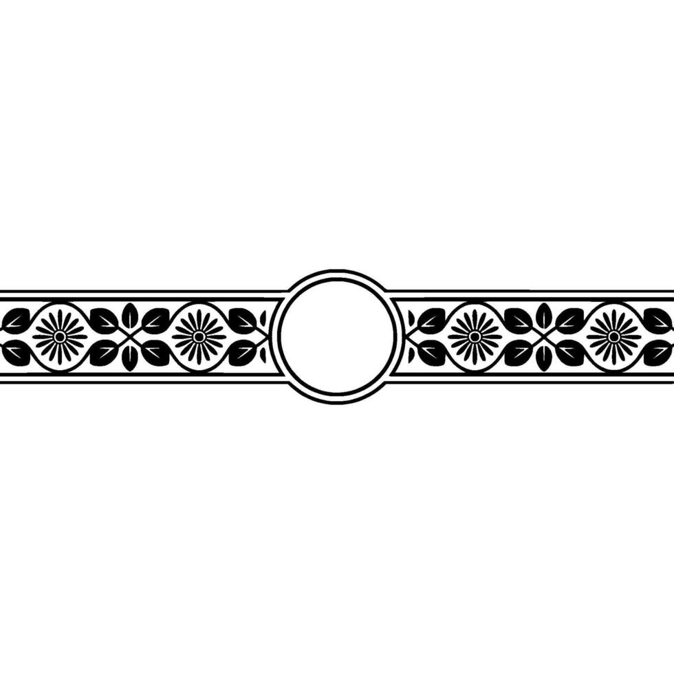 Elegant Botanical Border, Minimalist, Geometric vector
