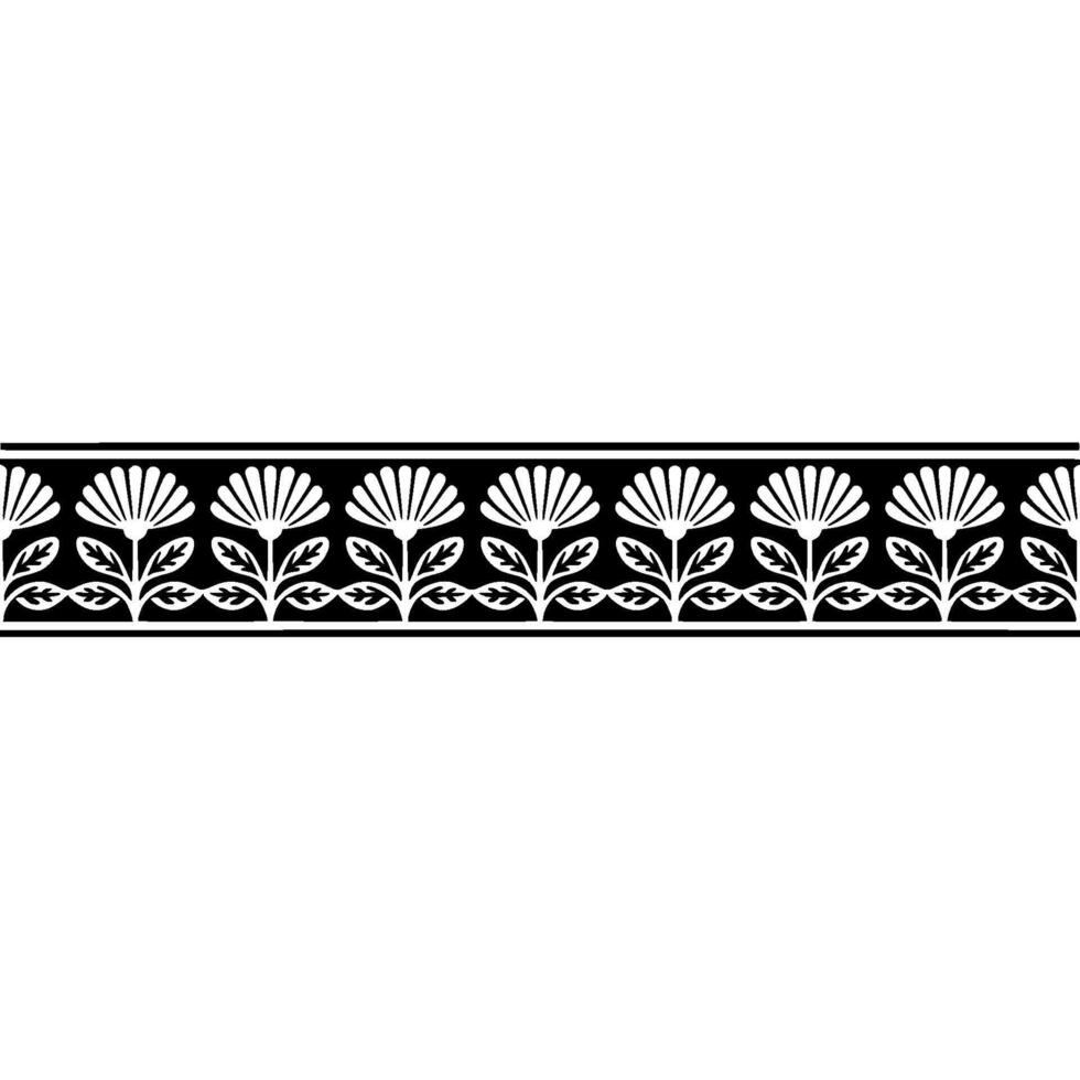 Stylized Floral Border, Vintage , Elegant Pattern vector