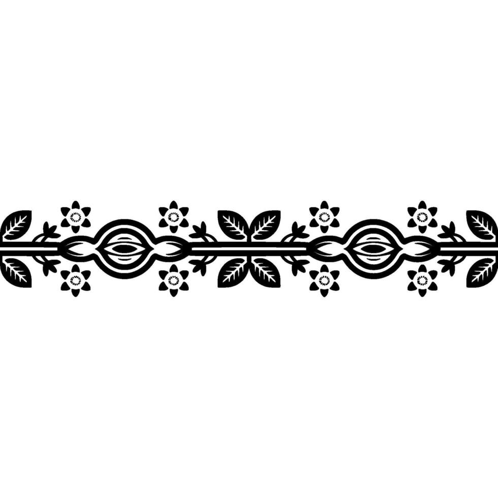 Stylized Floral Border, Minimalist , Decorative Element vector