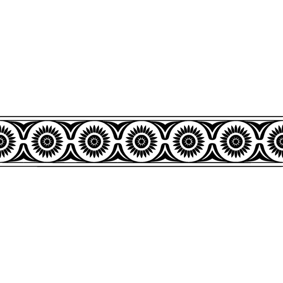 Geometric Border, Classical Motif, Black and White vector