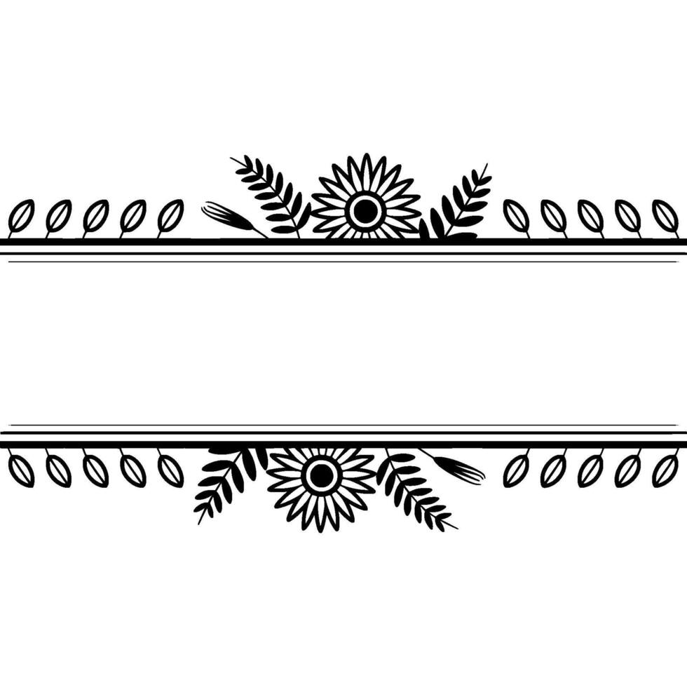 Botanical Border, Elegant Divider, Vintage Illustration vector