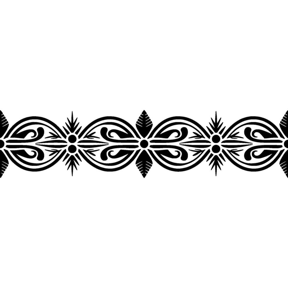 Intricate Black Red Tribal Border vector