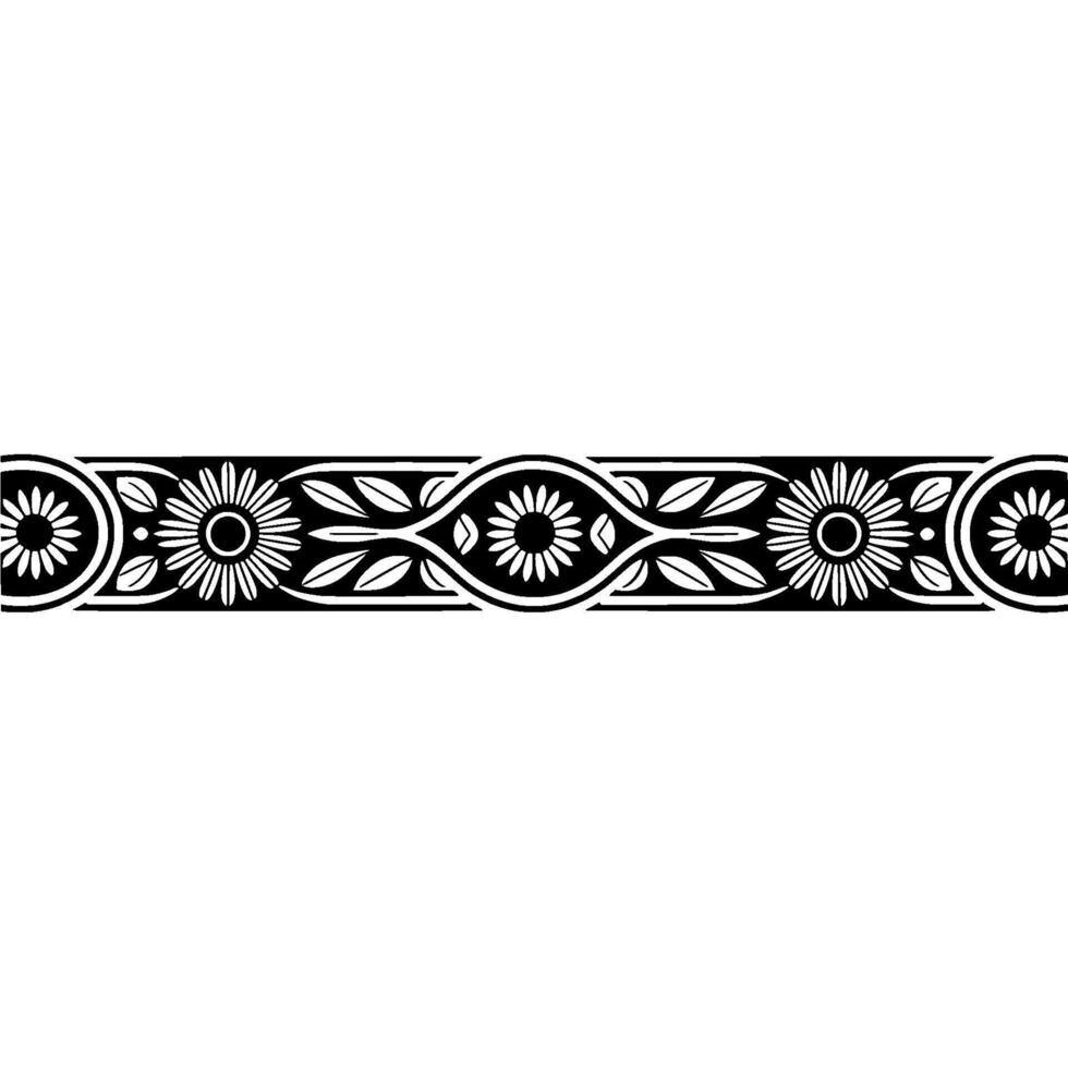 Elegant Floral Border, Vintage , Decorative Element, Detail vector