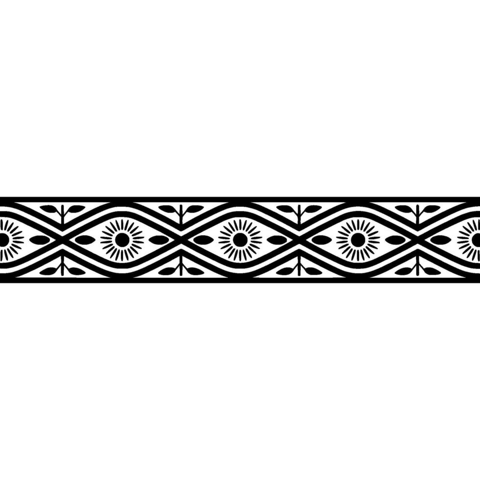 Geometric Border, Stylized Sun Rays, Vintage vector