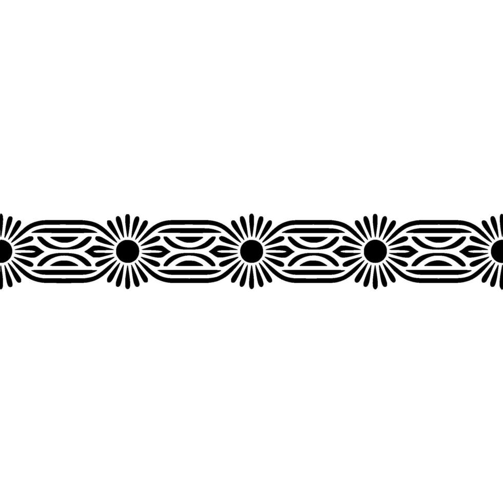 Geometric Deco Border, Stylized Sunburst Pattern vector