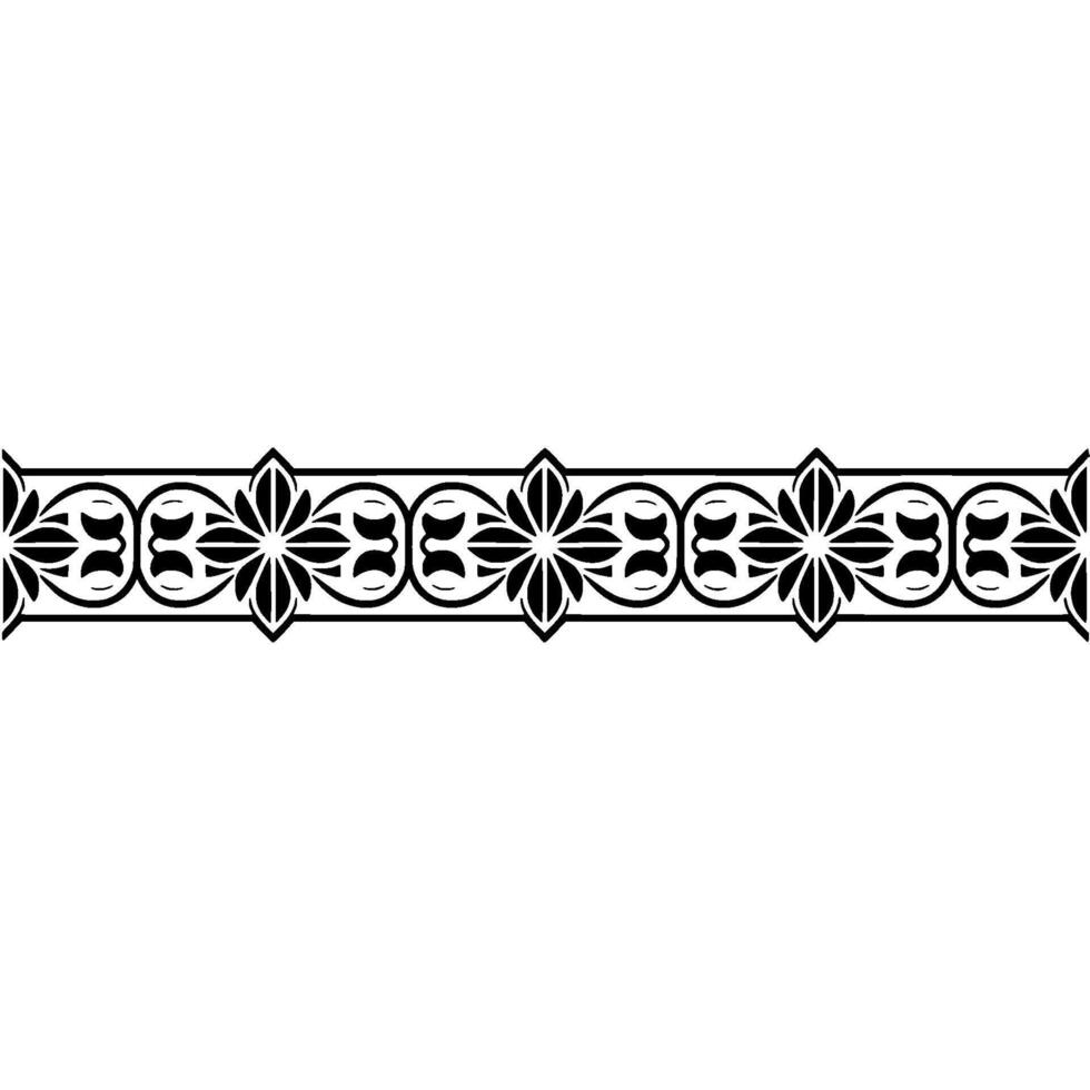Intricate Black Floral Border, Vintage - Ornament vector