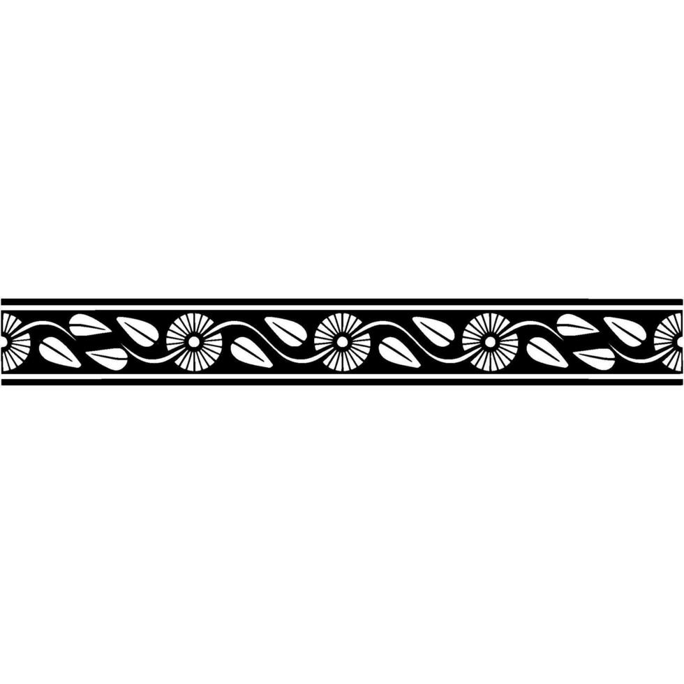 Art Deco Floral Border, Elegant Black and White, Artdeco vector