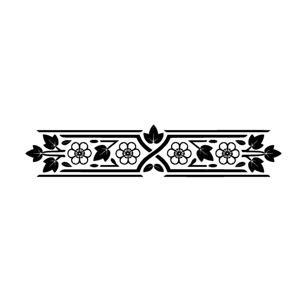 Elegant Floral Divider, Vintage Style Border - Decorative vector