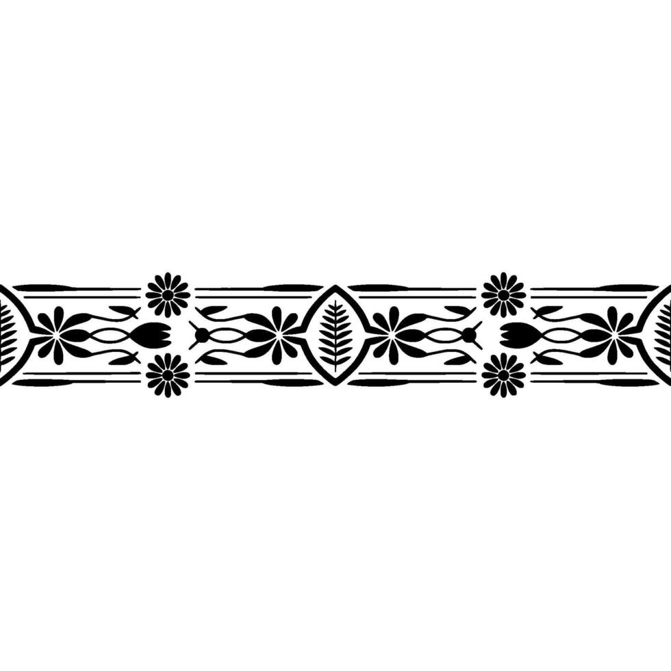 Intricate Black Border, Stylized Floral Ornamentation, Ornament vector