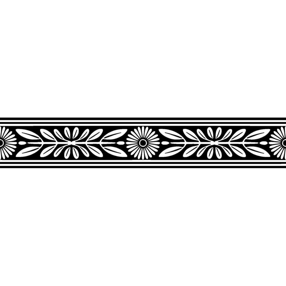 Elegant Botanical Border, Vintage , Minimalist Ornamentation vector