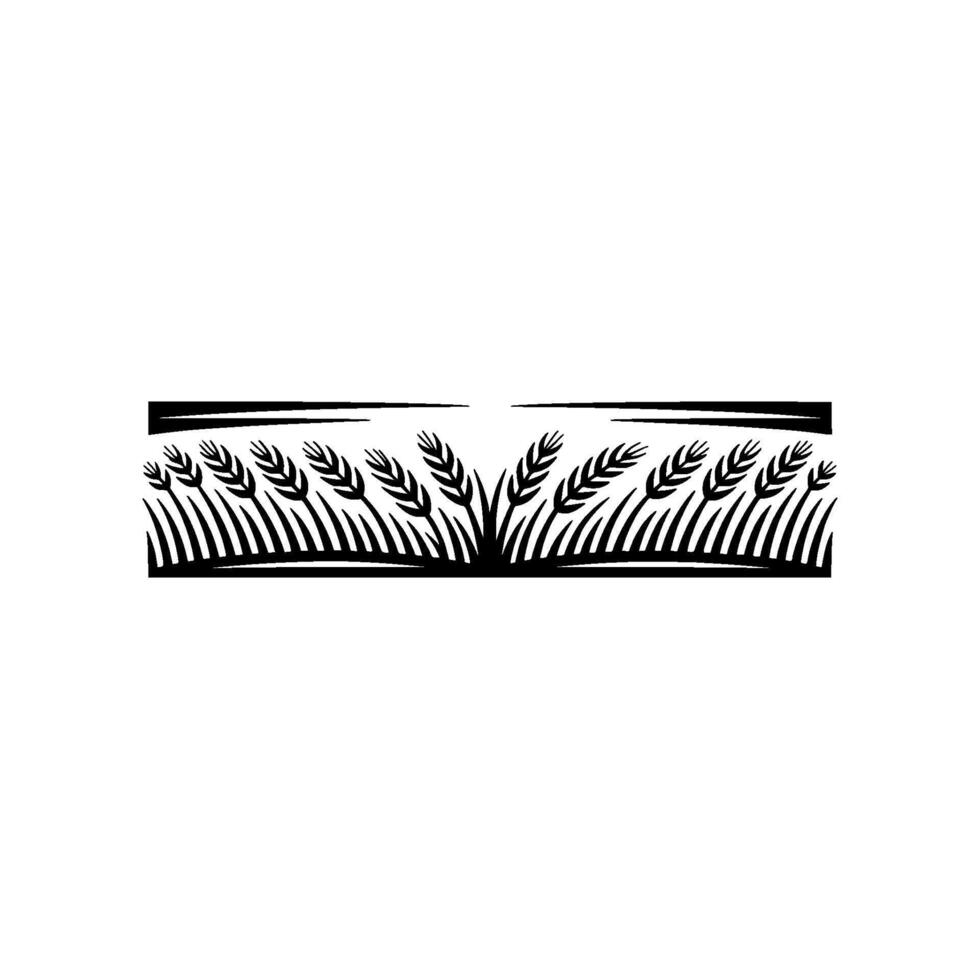 Minimalist Wheat Field Emblem, Rustic Harvest Symbol, Illustration vector