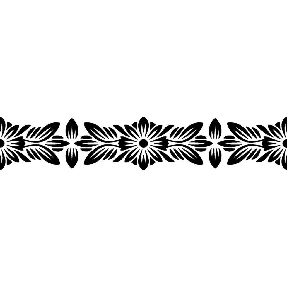 Intricate Floral Border, Vintage Style, Decorative Element, Textile vector