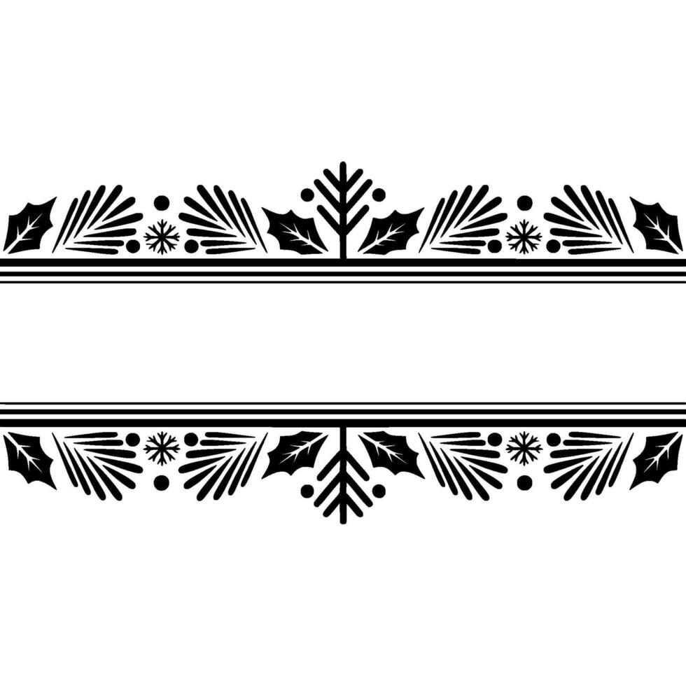 Elegant Winter Foliage Border, Decorative Element vector