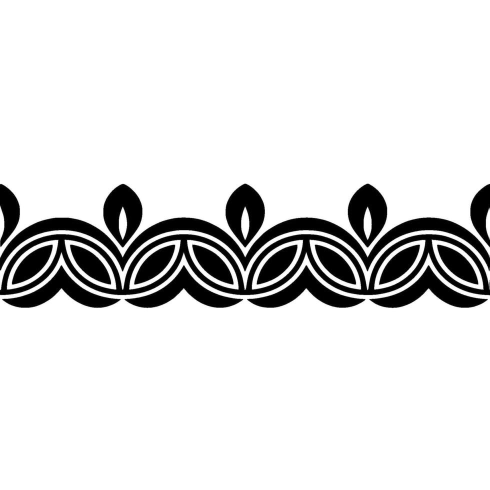 Elegant Art Deco Border, Stylized Floral Pattern vector