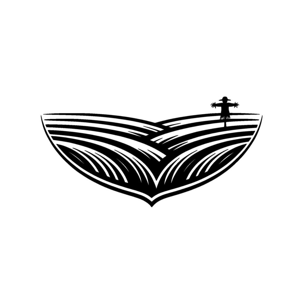 Rustic Guardian Harvest Silhouette Emblem vector