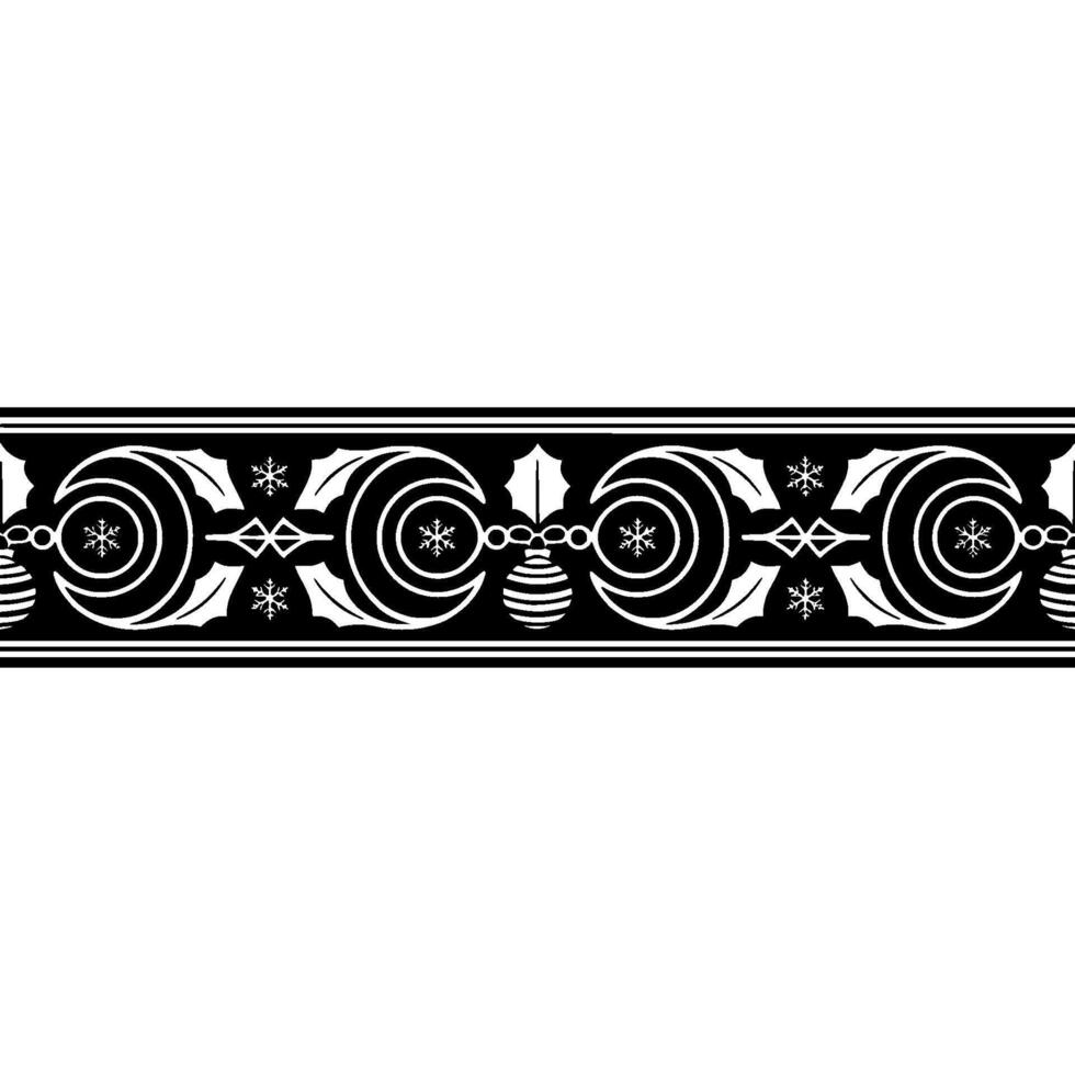 Elegant Winter Border, Decorative Snowflake, Ornament vector