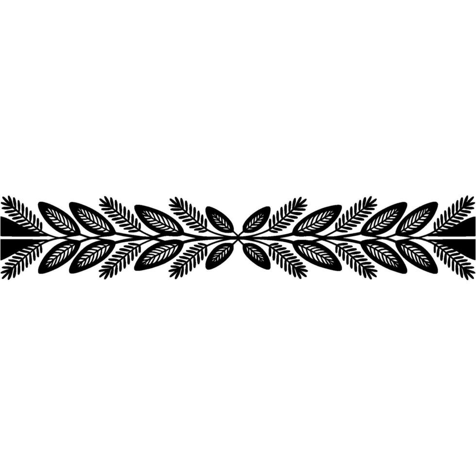 Stylized Laurel Wreath Border, Minimalist, Foliage vector