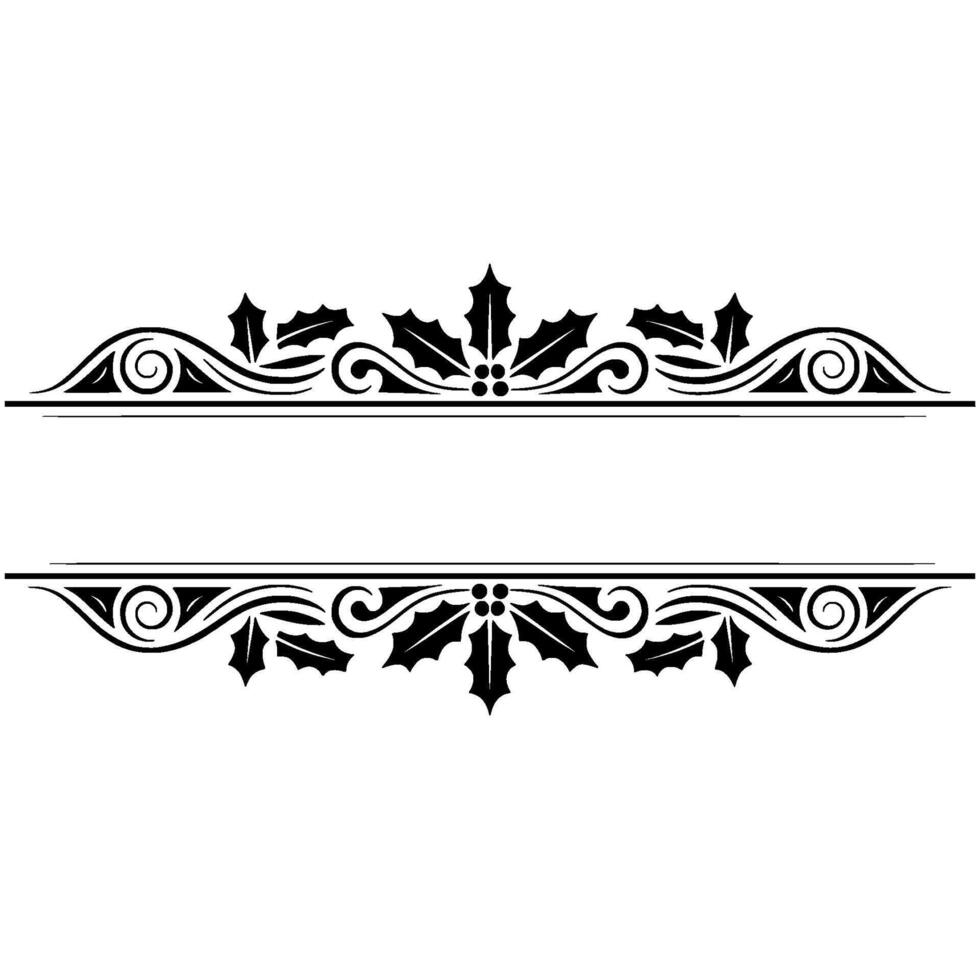 Elegant Holly Border, Vintage Decorative Divider vector
