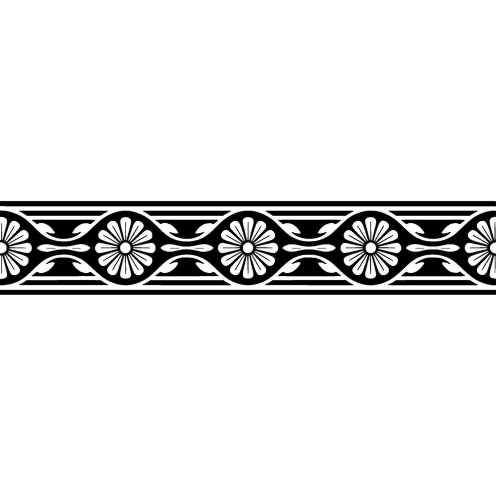 Art Deco Floral Border, Elegant , Vintage Motif, Artdeco vector