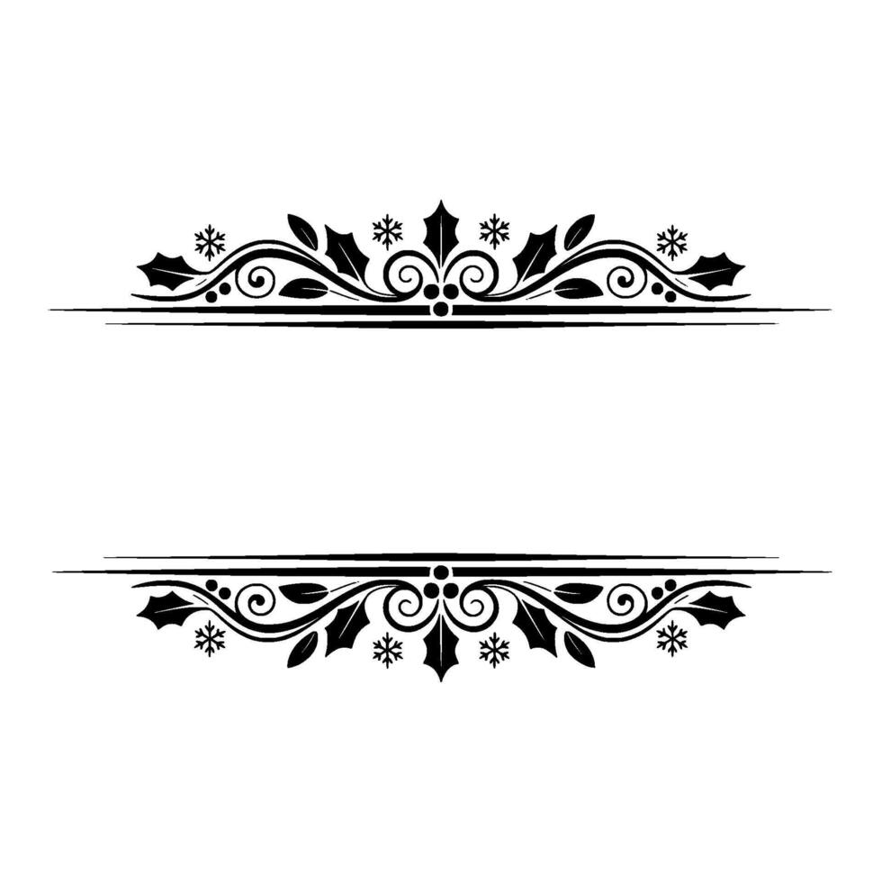Elegant Winter Border, Festive Division, Decorative Element vector