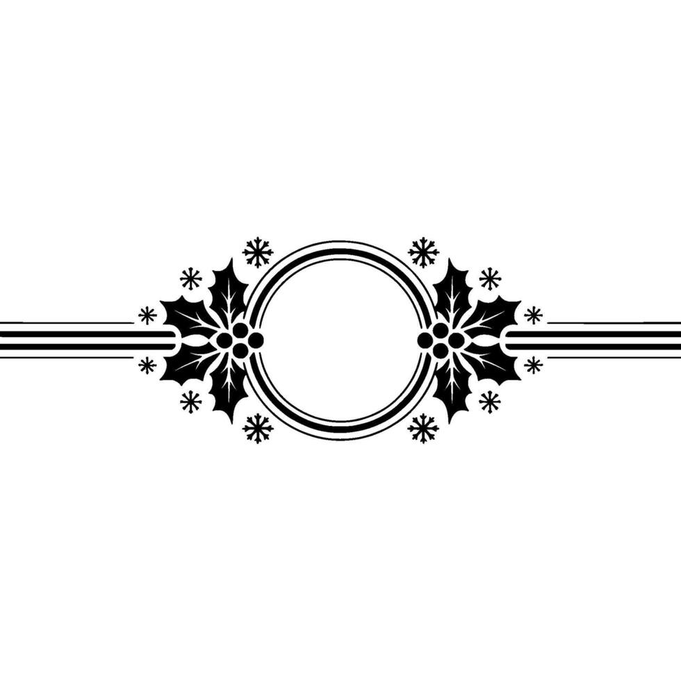 Elegant Holly Frame, Winter Element vector