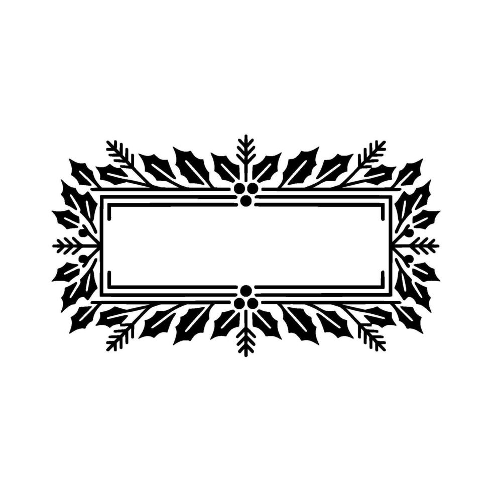 Elegant Winter Frame, Botanical Ornamentation, Festive vector