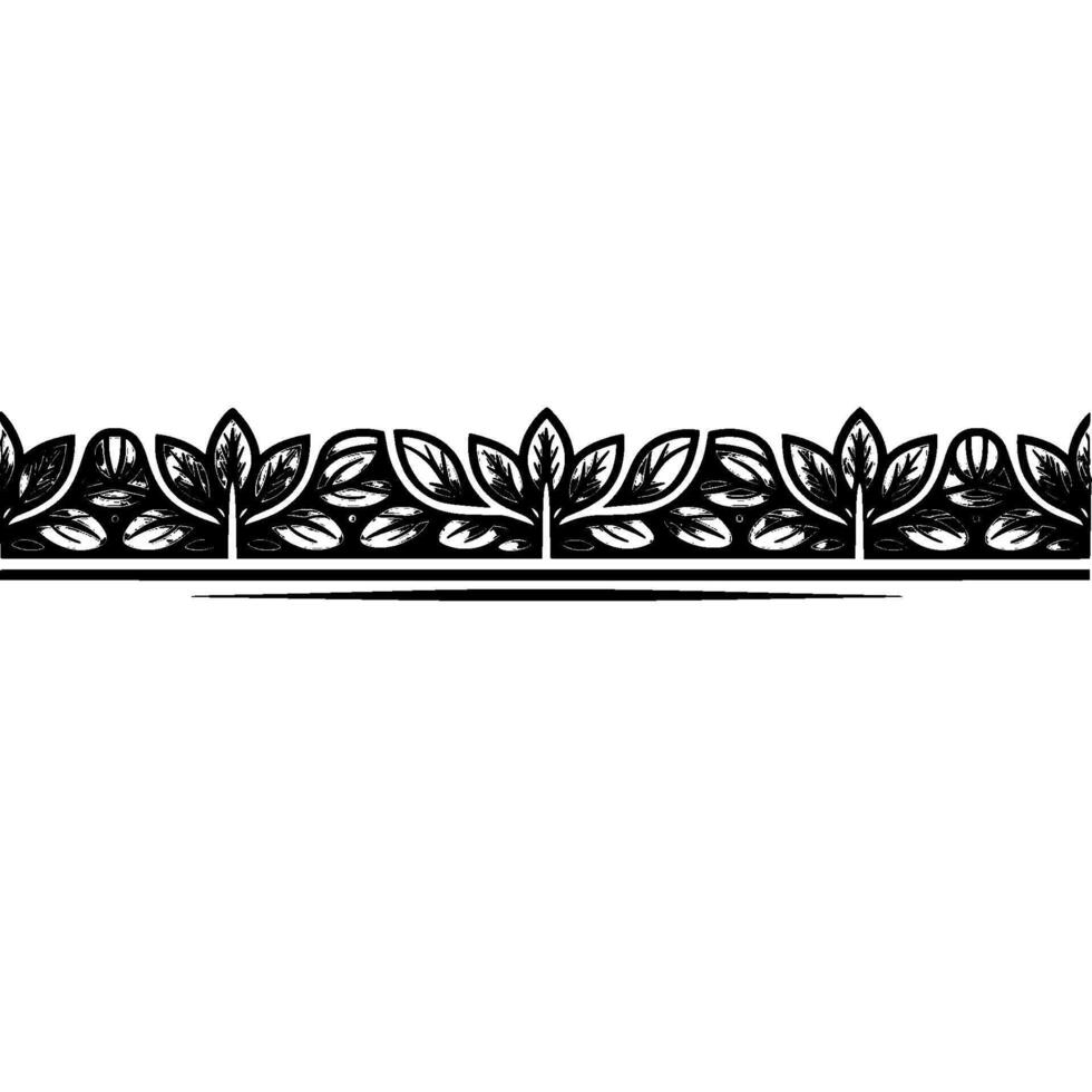 Elegant Botanical Border, Vintage Style, Monochrome vector