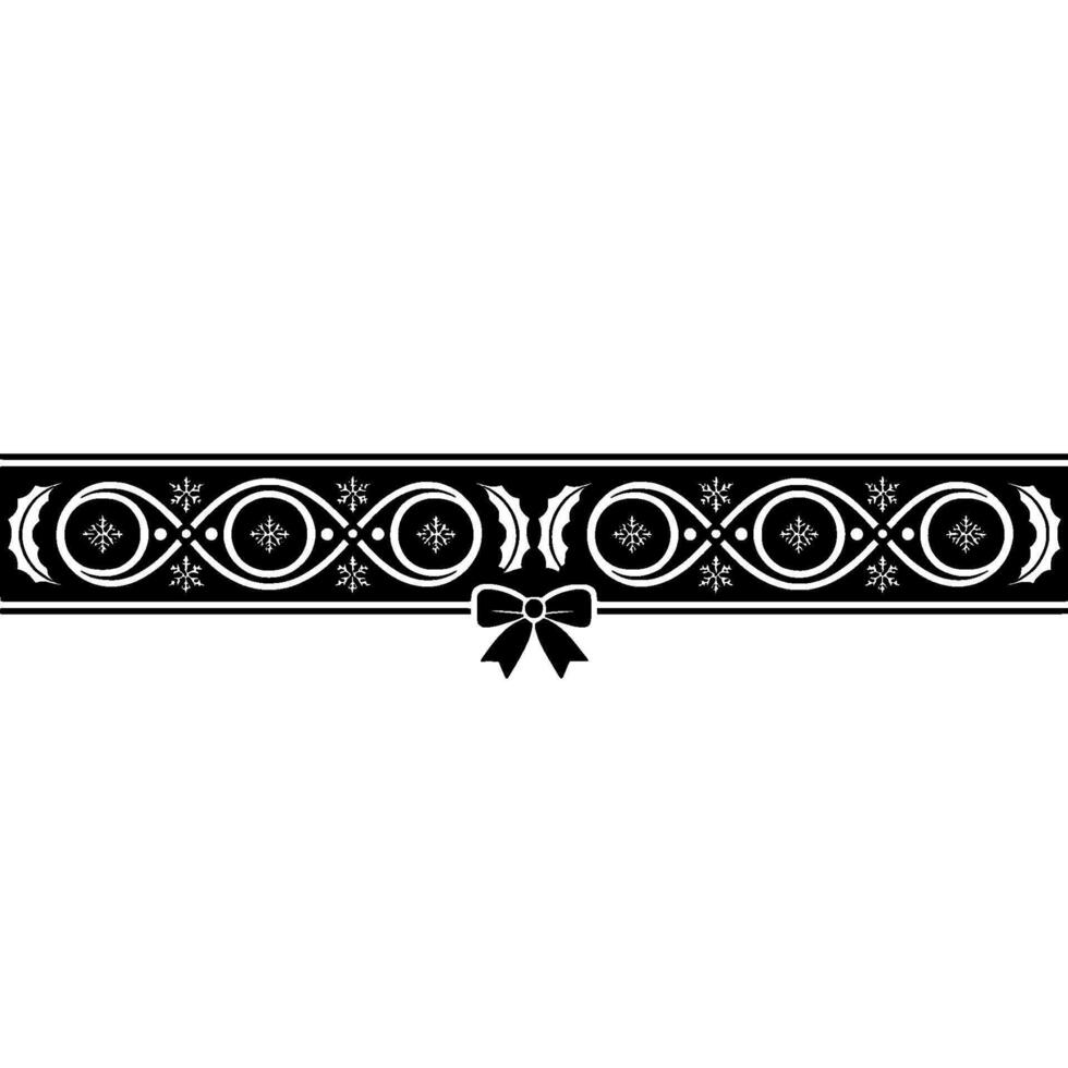 Elegant Winter Border, Decorative Snowflake Ribbon vector