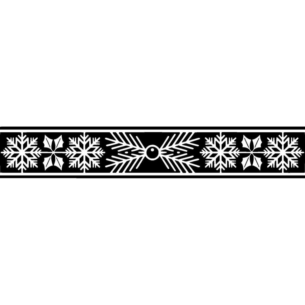 Stylized Winter Border Snowflake Berry Ornament vector