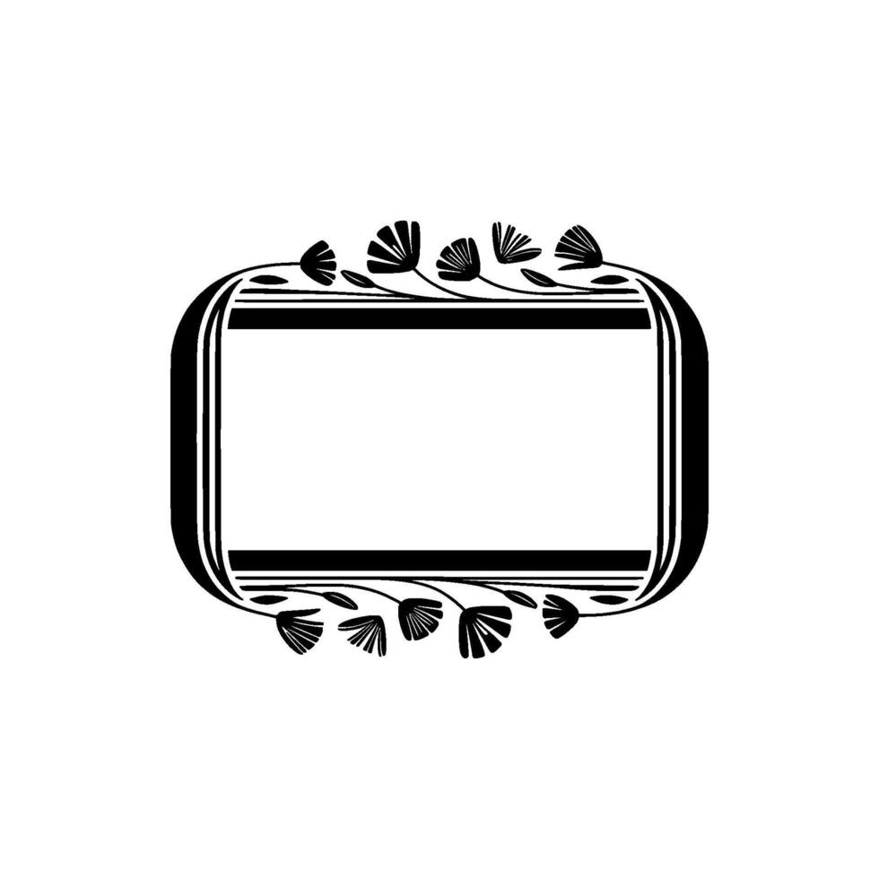 Art Deco Frame, Elegant Botanical Ornamentation, Vintage vector