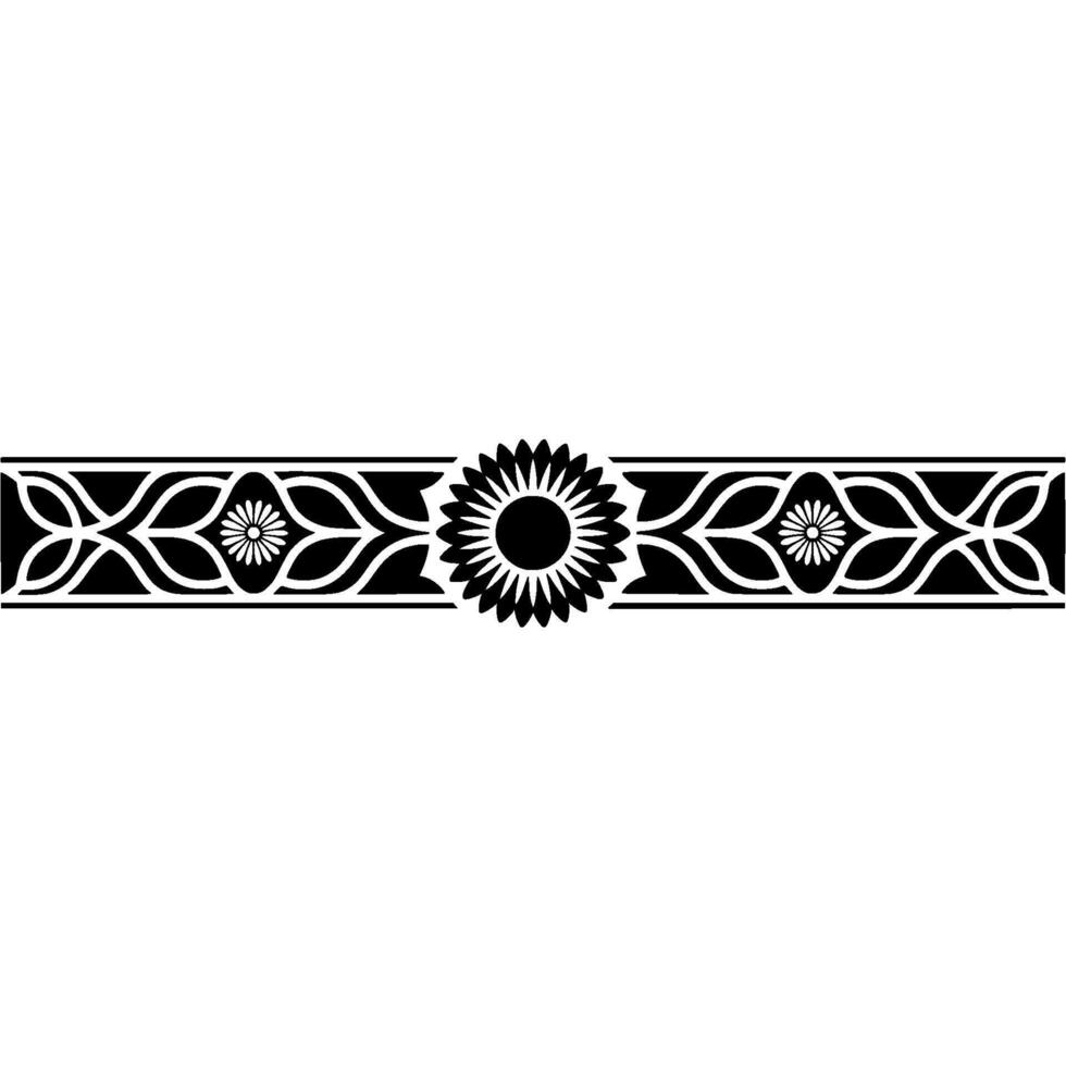 Art Deco Floral Border, Elegant vector