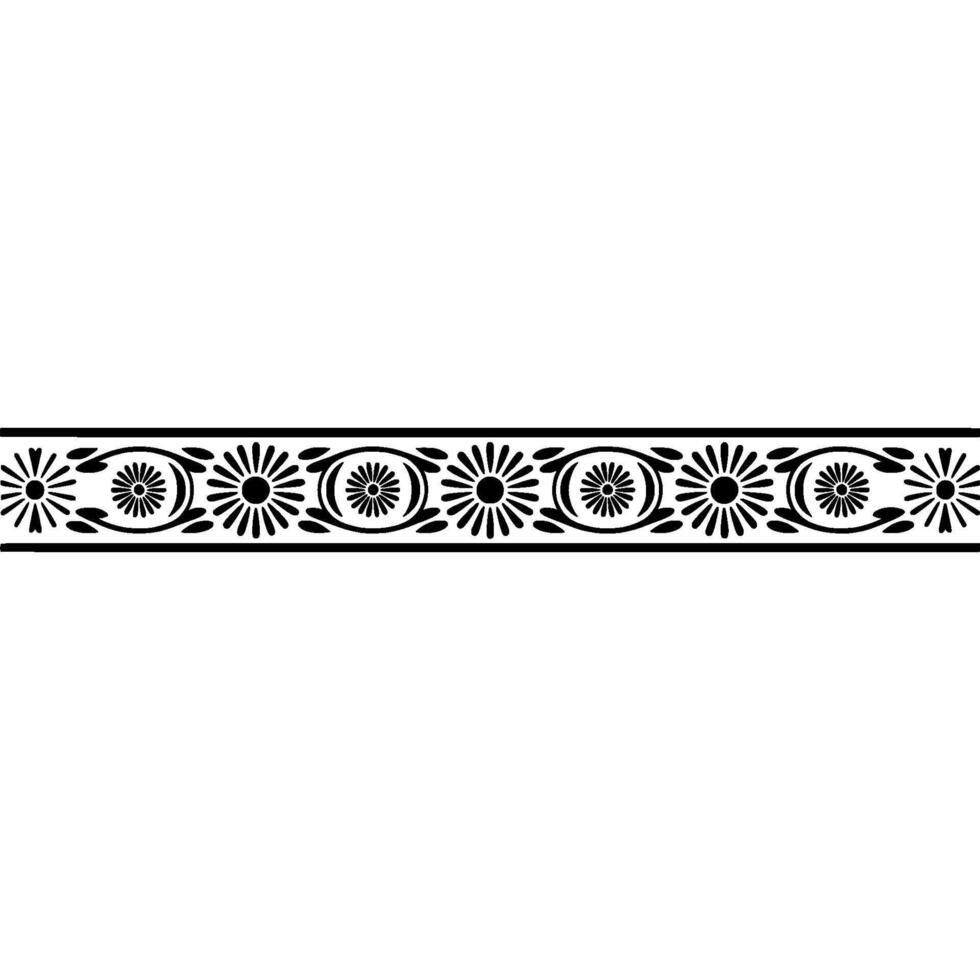 Geometric Border, Stylized Floral Pattern, Minimalist, Line vector