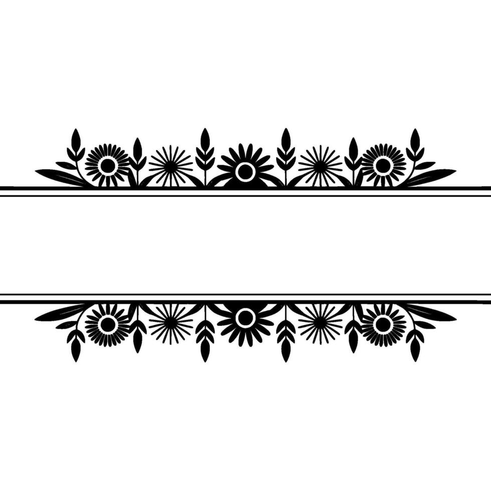 Art Deco Floral Border, Elegant Division, Vintage, Artdeco vector