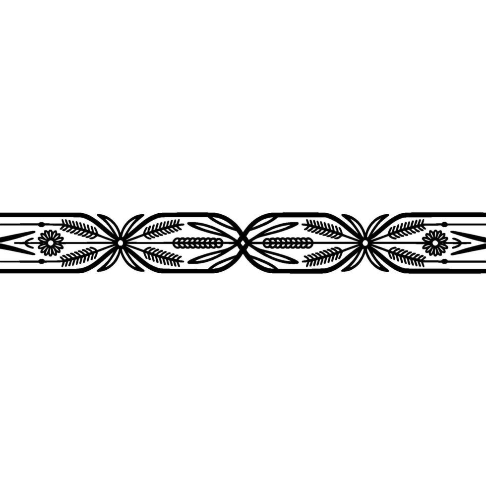 Elegant Art Deco Border Stylized Floral Vine vector
