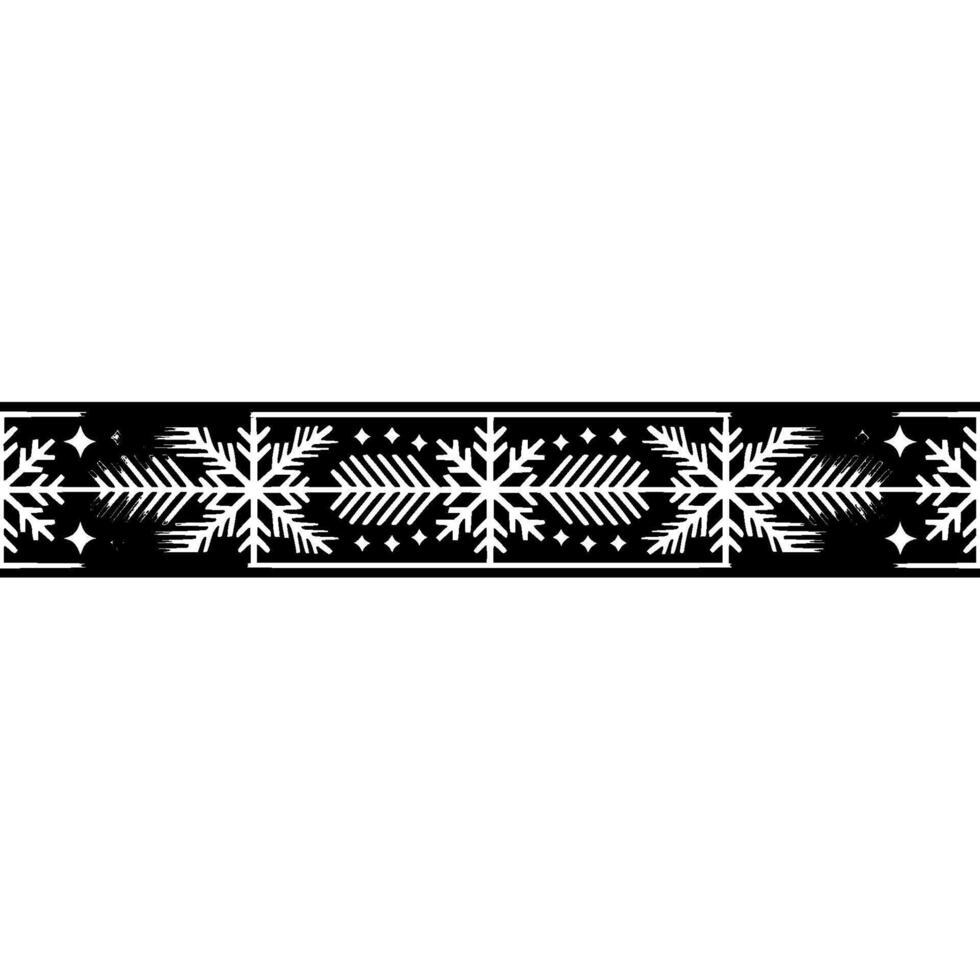 Geometric Winter Border, Stylized Snowflake vector