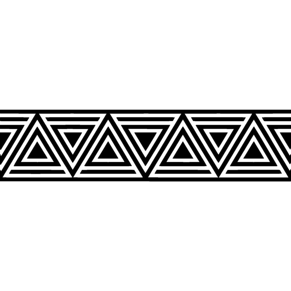 Geometric Deco Border, Layered Triangles, Minimalist, Pattern vector