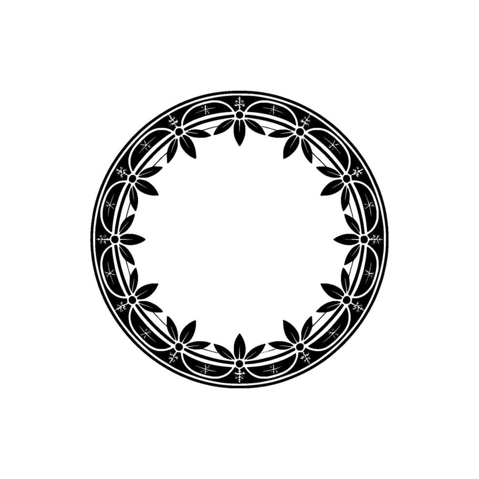 Intricate Floral Border, Vintage , Circular Motif, Ornamental vector