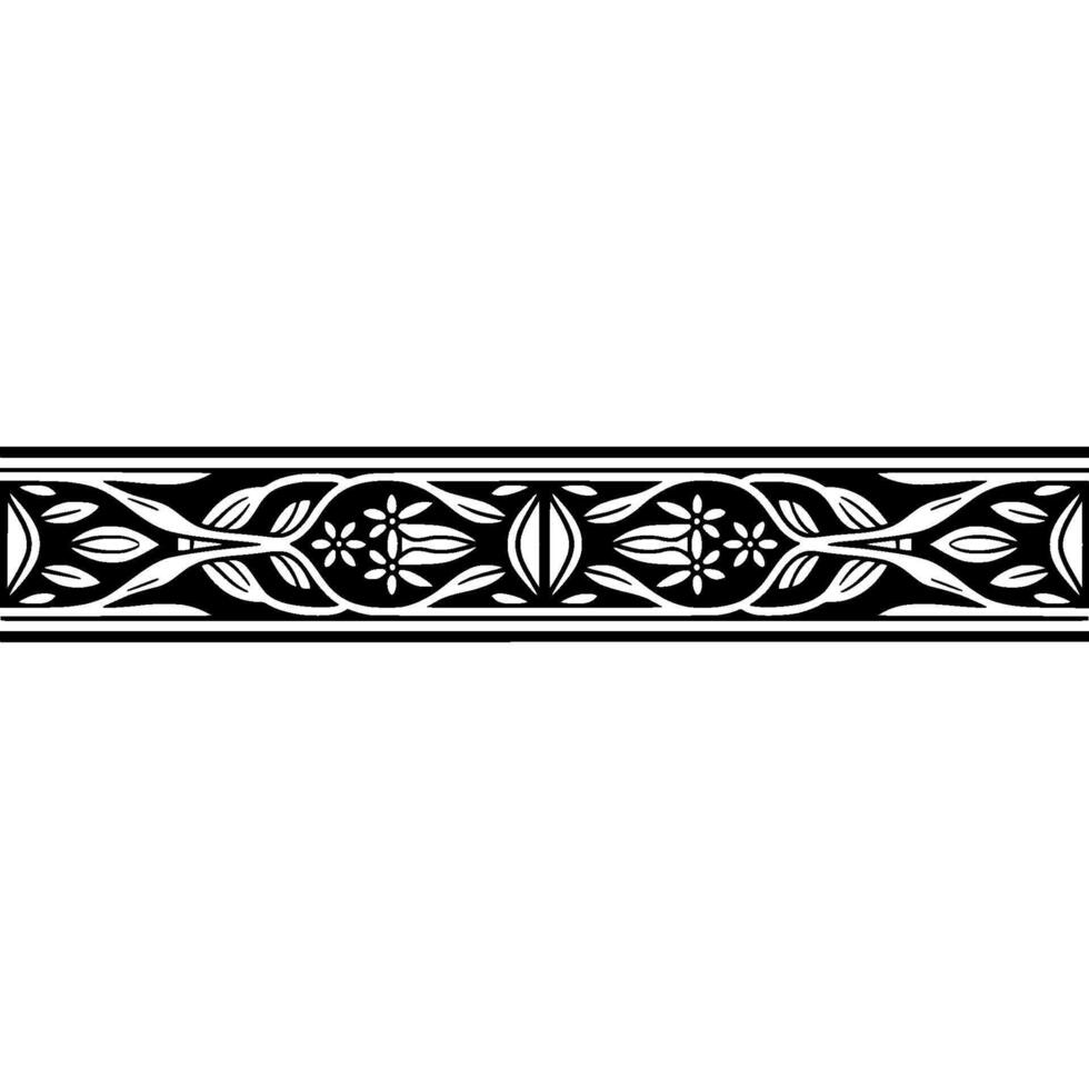 Elegant Botanical Border, Vintage Style, Decorative Element - Ornament vector