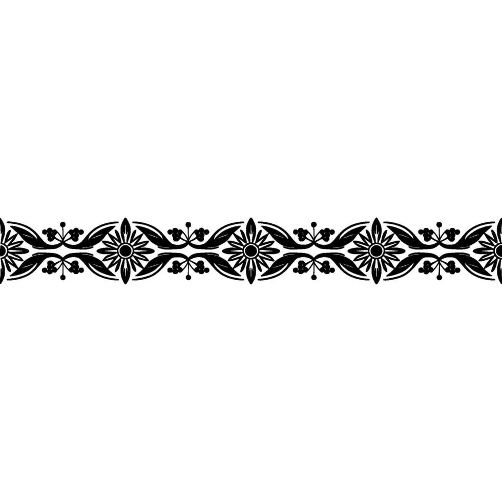 Elegant Black Floral Border, Vintage, Classic vector