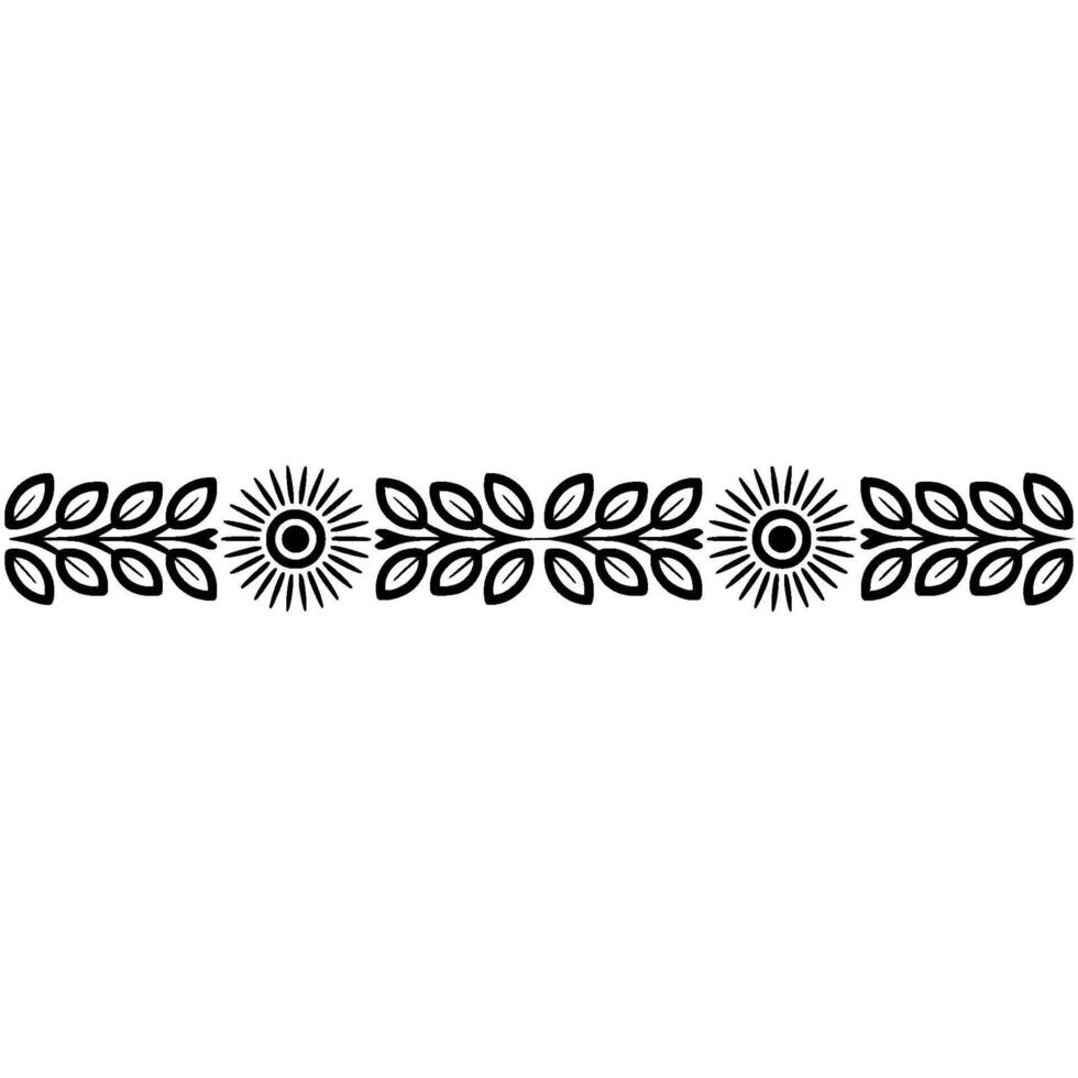 Stylized Floral Border, Minimalist , Decorative Element, Leaves vector