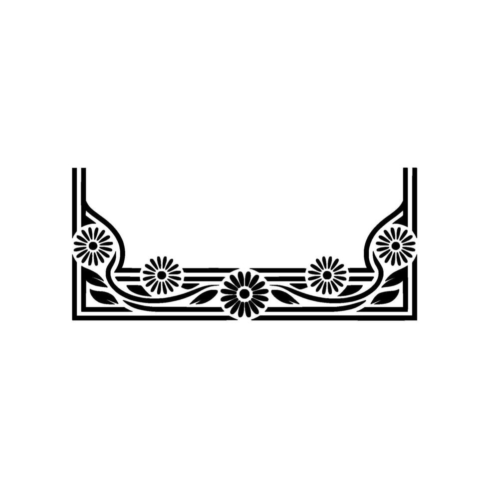 Art Deco Floral Frame Elegant Border, Artdeco vector