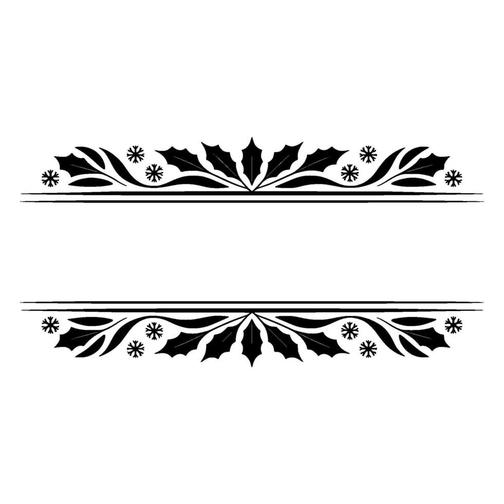 Elegant Holly Border, Minimalist for Festive Layouts vector