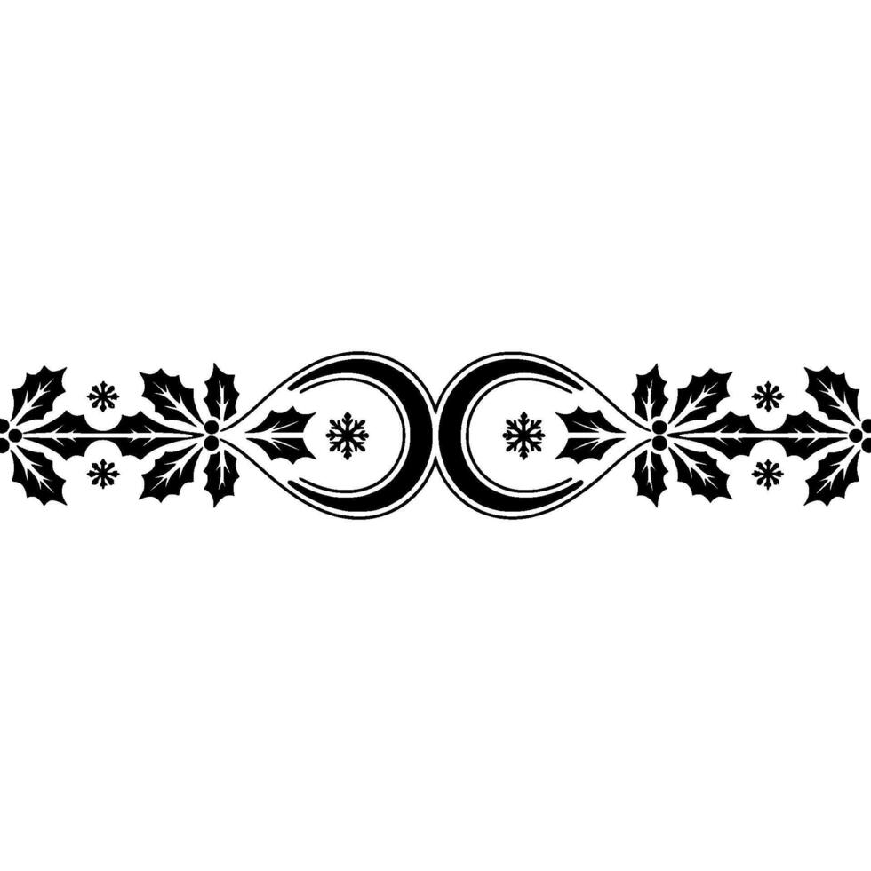 Elegant Winter Border, Vintage Holly Crescent vector