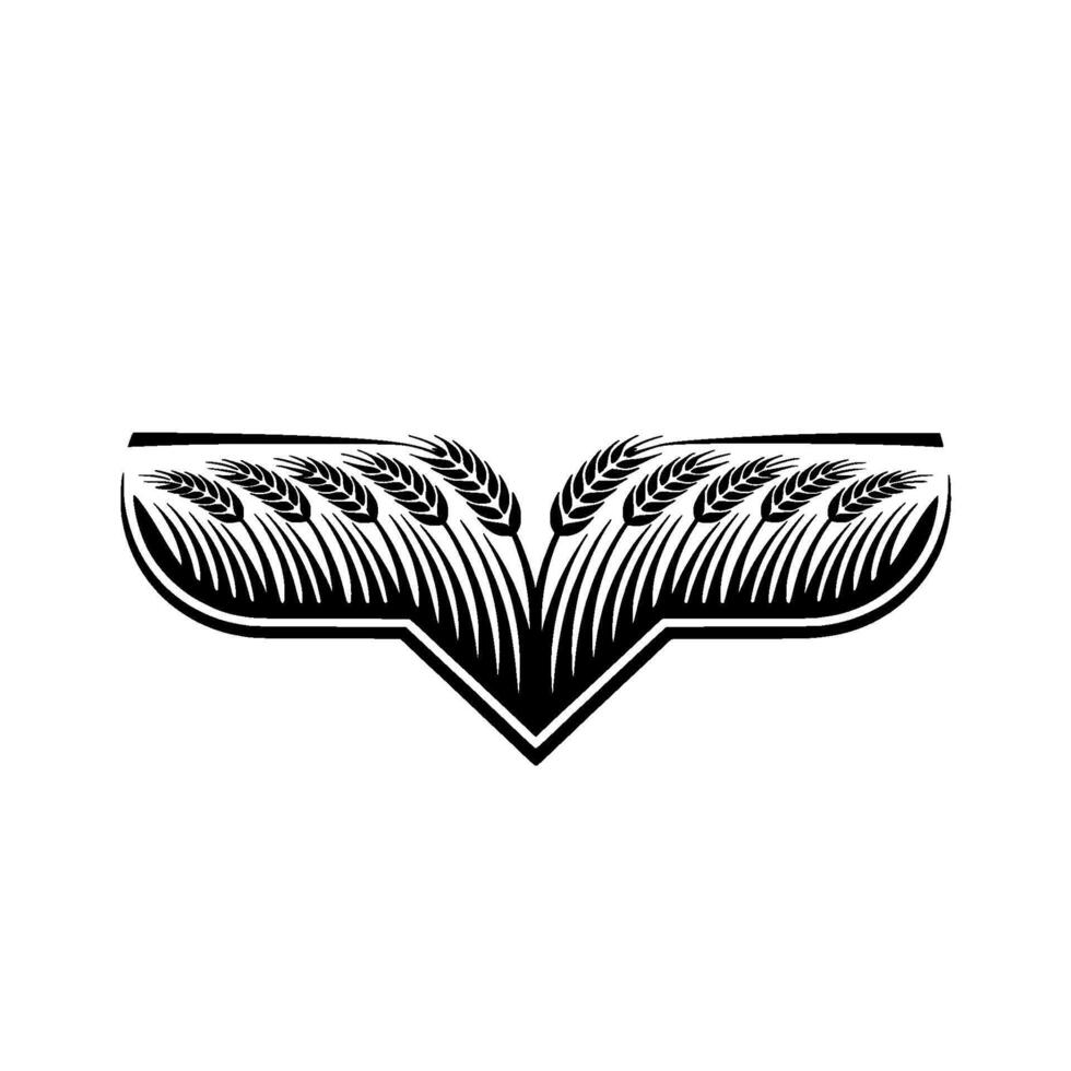 Wheat Crown Emblem, Vintage Harvest Symbol vector