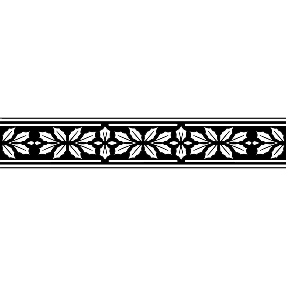 Elegant Holly Border, Vintage Style, Festive Ornamentation vector