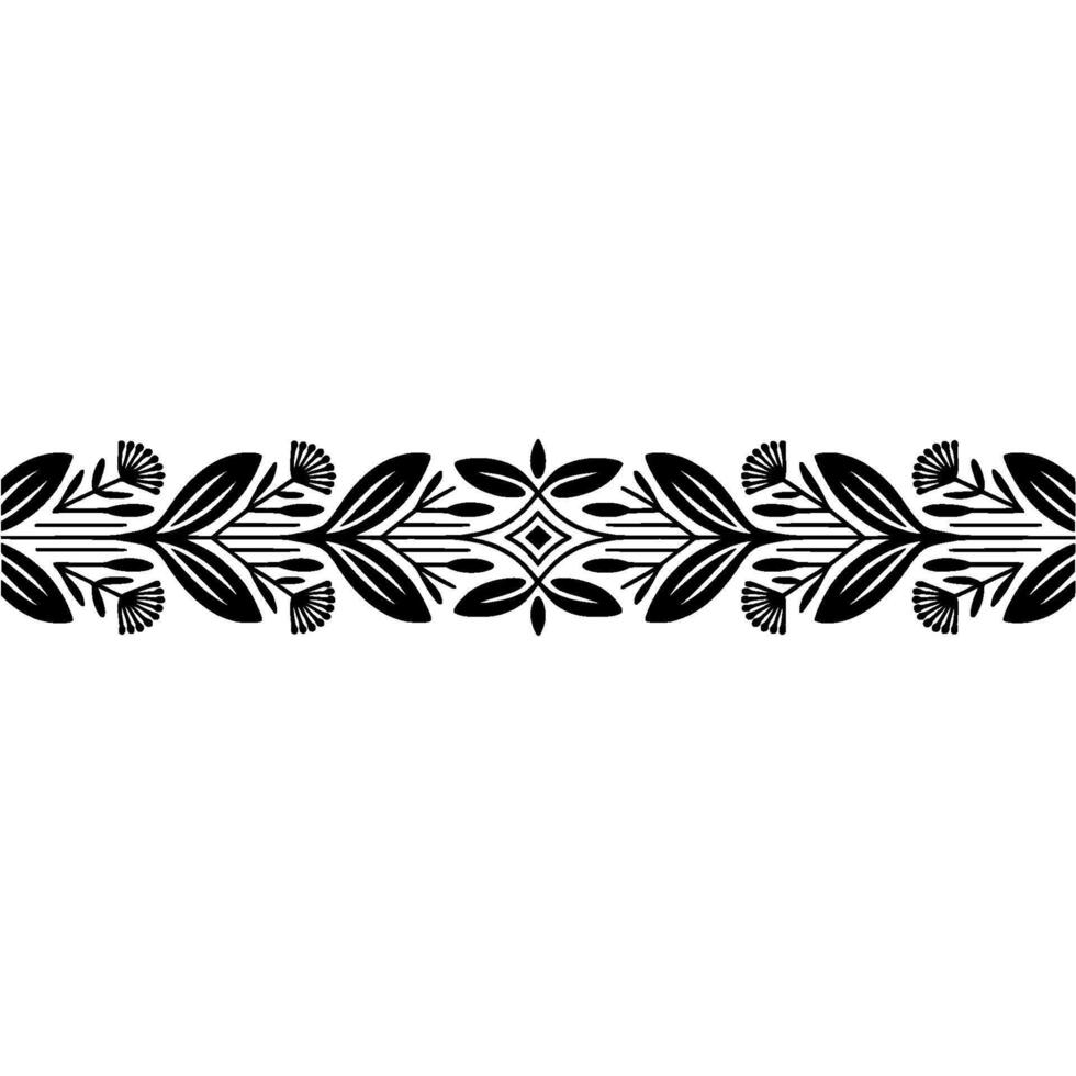 Elegant Floral Border, Vintage , Decorative Element, Scandinavian vector
